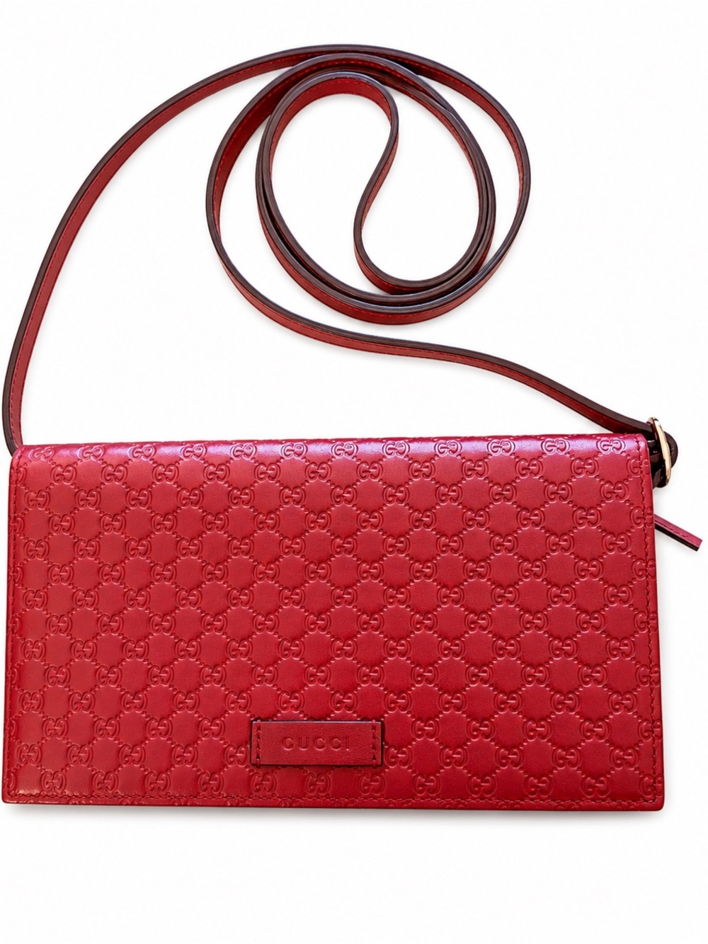 Gucci Microguccissima Leather Crossbody Wallet Bag (RED ROSSO) - Picture 2 of 11